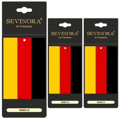 Abbildung von 3x Duftbaum Auto Flagge Deutschland Lufterfrischer Vanille Autoduft Parfüm mit Duft Innenraum Tuning Deko Car Air Freshener Fußball Germany (Deutschland)