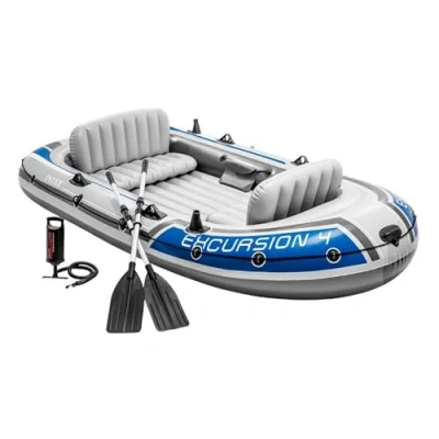 Abbildung von Intex Excursion 4 Set Schlauchboot 315 x 165 43 cm 3 teilig Mehrfarbig