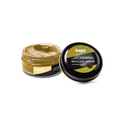 Abbildung von Kaps Professional Schuhpflege Delicate Cream Schuhcreme &amp; Pflegemittel zur Reinigung und Auffrischung von Naturleder Synthetik (50ml) (108 Ocker)