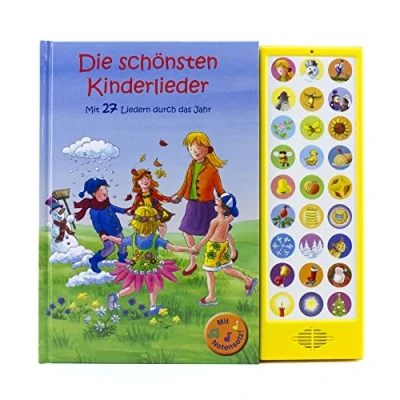 Abbildung von 27 Button Soundbuch Die schönsten Kinderlieder zum Mitsingen mit Liedern durch das Jahr Hardcover Buch Noten Liederbuch: bekannten Kinderliedern