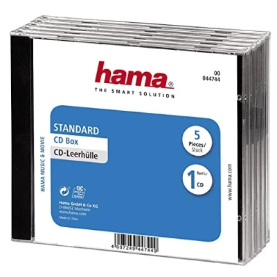 Abbildung von Hama CD Leerhülle, Standard, 5er Pack, transparent schwarz