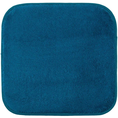 Abbildung von Gözze Premium Rutschfester Badteppich mit Ausschnitt, RIO, 100% Microfaser, Ideal als WC Vorlage für Standtoilette, 50 x 45 cm Petrol
