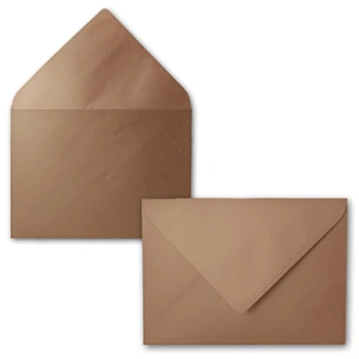 Abbildung von Metallic Briefumschläge in Bronze 50 Stück metallisch glänzende DIN C5 Kuverts 22,9 x 16,2 cm Nassklebung ohne Fenster Weihnachten, Grußkarten Serie FarbenFroh