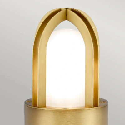 Abbildung von Elstead Lighting Paignton MB BRASS Sockelleuchte E27 18W IP55 Messing, mattiertes Glas; antik Messing B:10.2cm Ø10.2cm