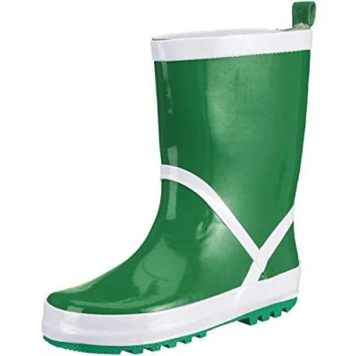 Abbildung von Playshoes Kinder Gummistiefel aus Naturkautschuk, trendige Unisex Regenstiefel mit Reflektoren, Grün, 22/23 EU