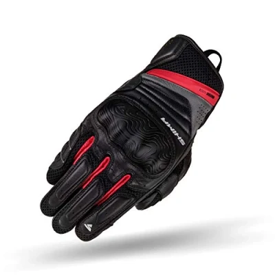 Abbildung von SHIMA RUSH Motorradhandschuhe Atmungsaktive, Verstärkte, Stadt, Sommer, Touchscreen Handschuhe mit Knöchelprotektor, Handgelenk und Finger Aufpralldämpfer (Herren, Rot, 3XL)