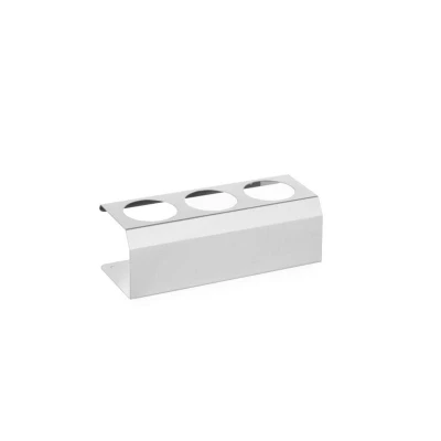 Abbildung von HENDI Saucenhalter für Flaschen 3 Aussparungen ø 5 cm Edelstahl 20,9 x 8 7,8 spülmaschinengeeignet, Spenderflaschen Halter