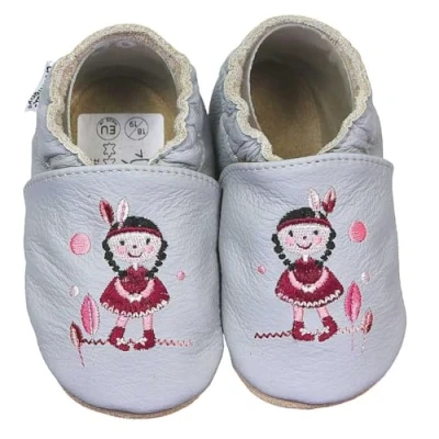 Abbildung von HOBEA Germany Krabbelschuhe für Jungs und Mädchen in verschiedenen Designs 20/21 (12 18 Mon), Grau