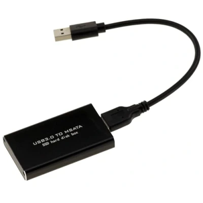 Abbildung von KALEA INFORMATIQUE mSATA auf USB3 Gehäuse für 30mm oder 50mm SSDs