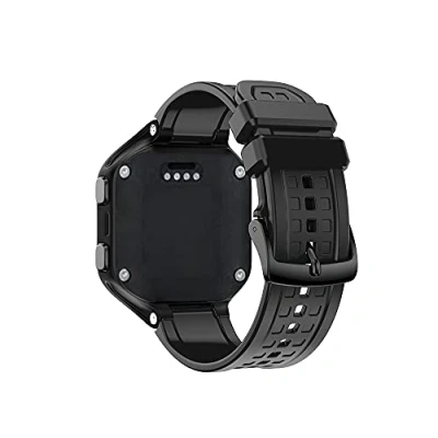 Abbildung von WIIKAI Armband Ersatzarmbänder kompatibel für Garmin Forerunner 25 Silikon Ersatz Uhrenarmbänder.(Schwarz)