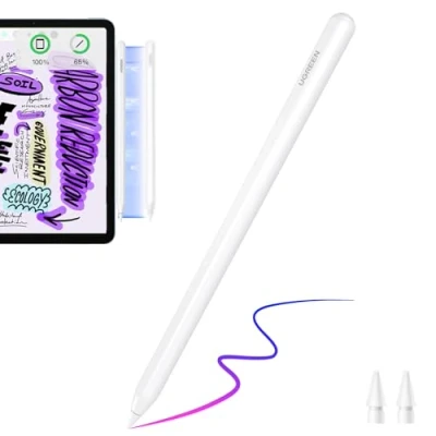 Abbildung von UGREEN Stift für iPad 2. Generation magnetisch kabellosladen Schnellladeleistung Neigungssensitivität Palm Rejection Stylus Pencil Pro 11&quot; 4/3/2/1, 12,9&quot; 6/5/4/3, Air 4/5, Mini 6