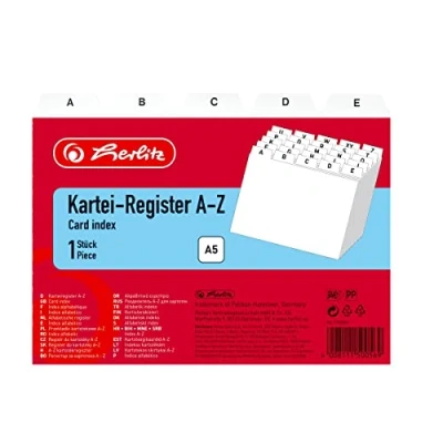 Abbildung von Herlitz 1500560 Karteiregister PP A5 weiß