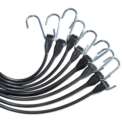 Abbildung von Spanngummi Set (8x25 105cm) Schwarze Expander EPDM Spanngummis mit S Haken, Starke Outdoor Gummis, UV beständig