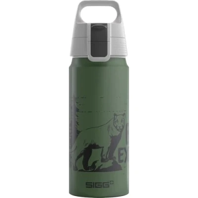 Abbildung von SIGG Alu Trinkflasche Kinder WMB ONE Brave Lion Für Kohlensäurehaltige Getränke Geeignet Auslaufsicher Federleicht BPA frei Klimaneutral Zertifiziert Sport &amp; Schule Moosgrün 0,6L