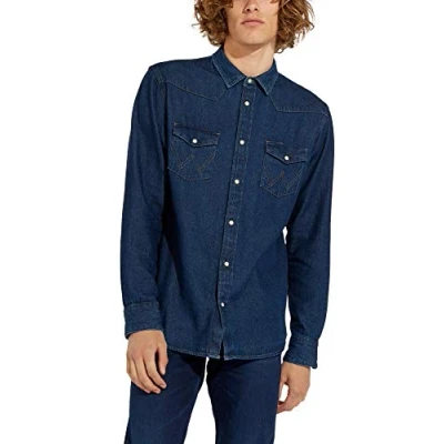 Abbildung von Wrangler Herren Icons Shirt, Blau (New 301), L