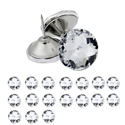 Abbildung von Mgoodoo Diamant Kristall Polster Nägel Knöpf Strass Möbelknöpfe Polsterung Tacks Dekorative Möbel Reißnägel für Sofa Tür Schränke Wand, 30mm, 20 STK