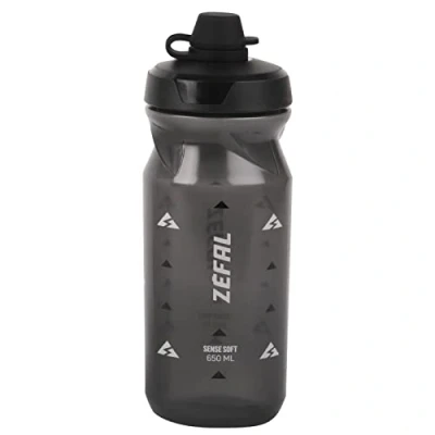 Abbildung von ZEFAL Sense Soft 65 No Mud Wasserflasche Trinkflasche Fahrrad Rauchschwarz 650 ml Rennrad MTB Radflasche