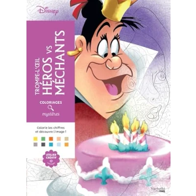 Abbildung von Coloriages mystères Disney Trompe l&#039;oeil Héros vs Méchants: Coloriez les chiffres et découvrez l&#039;image !