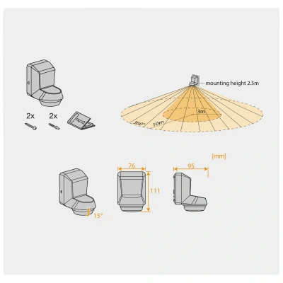 Abbildung von LEDVANCE Sensor Wall 360DEG IP55, dunkelgrau