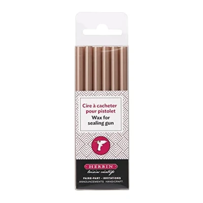 Abbildung von J.Herbin Herbin 35803T Packung mit 6 Wachsttangen, ideal für Wachspistole, Rosagold, 1 Pack
