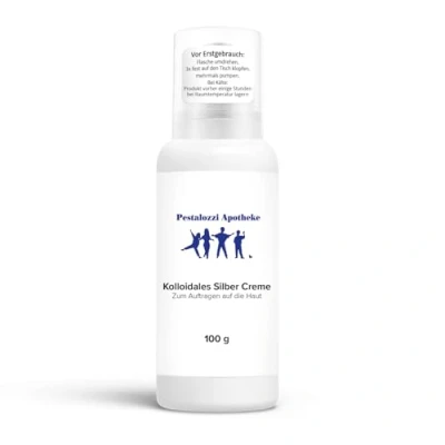 Abbildung von Kolloidales Silber Creme (100 g) aus Apotheken Herstellung hochwertige Qualität bewährte Originalrezeptur Silbercreme Pestalozzi Apotheke …