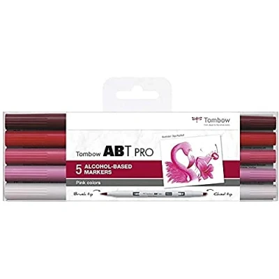 Abbildung von Tombow ABTP 5P 7, Alkoholbasierter Marker ABT PRO mit zwei Spitzen, Pink Colors, 1 Stück (1er Pack)