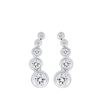 Abbildung von Elli Earcuffs Silber 925 Ohrmanschetten Damen Ohrringe für Frauen Ohrklemmen mit Steinen 0.015ct 0.06ct 0.1ct 0.24ct Länge 17.5mm 0309230916