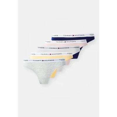 Abbildung von Tommy Hilfiger MIX Thong 5 PACK String, Damen, Größe: 36, Pink/grey/val or/navy/white