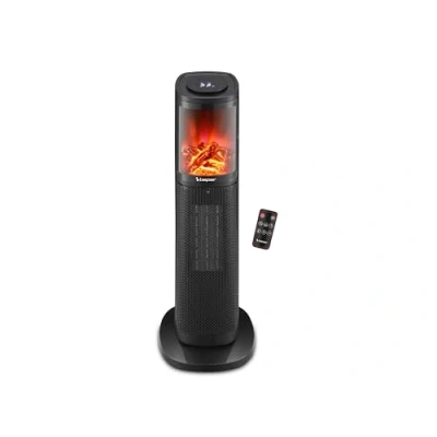 Abbildung von BEPER P203TER011 Keramik Heizlüfter, 2000W, Heizlüfter mit LED Anzeige, programmierbarer Timer, Doppelfunktion, inklusive Fernbedienung, Schwarz