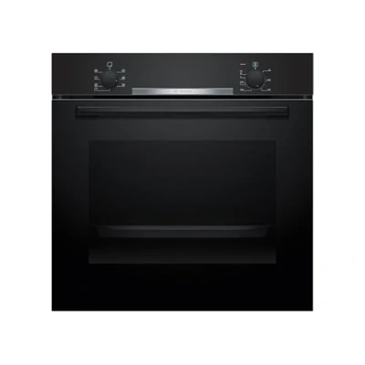 Abbildung von Bosch HBA510BA3, Serie 2, Einbau Backofen, 60 x cm, 3D Heißluft für gleichmäßiges Backen auf 3 Ebenen, Schnellaufheizung, Halogen Innenbeleuchtung, Schwarz