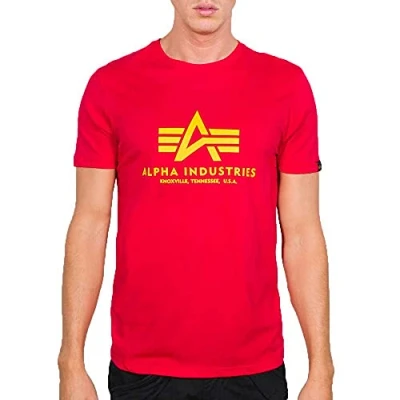 Abbildung von Alpha Industries Herren Basic T Shirt,Rot (Speed Red 328), X Large