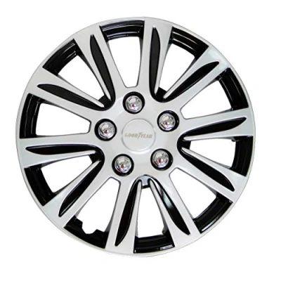 Abbildung von Goodyear Radkappen Laredo, 16 Zoll, aus Spezial ABS Qualitätskunststoff, schlagfest, zweischichtige Metallic Lackierung, überlackierbar, schwarz silber, 4 Stück