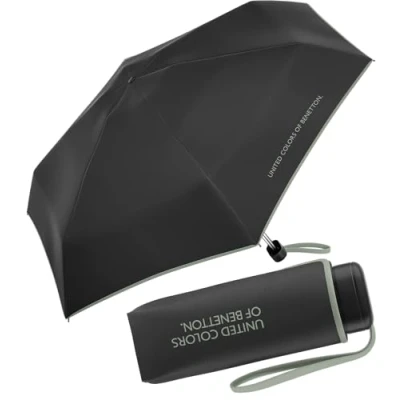 Abbildung von Benetton Taschenschirm Ultra Mini Flat FS 2024 Black Iceberg Green