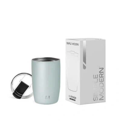 Abbildung von Simple Modern Reisebecher für Kaffee Trinkbecher Becher mit Klappdeckel Isolierter EdelstahlEiskaffeebecher Geschenke Frauen und Männer Voyager Sammlung 350ml Sea Glass Sage