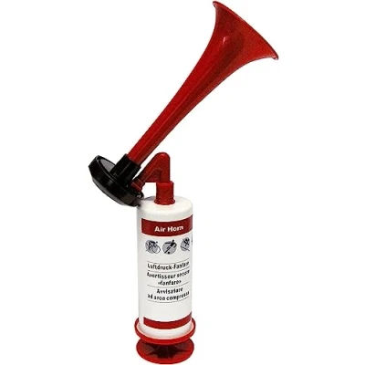 Abbildung von cartrend Fanfare Luftdruck, luftbetriebenes Horn, vielseitige Nutzung als Hupe im Straßenverkehr, Fußballspielen, Partys, rot