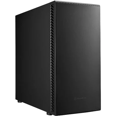 Abbildung von SilverStone Technology SST SEQ1B SETA Lautloses Mid Tower Gehäuse mit Schalldichtung, unterstützt Motherboards bis SSI EEB, Schwarz