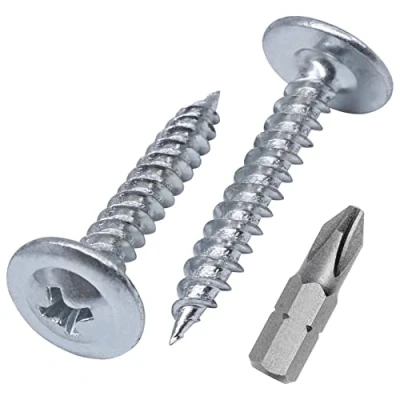 Abbildung von (100 Stück) Verzinkter Stahl 4,2 x 25 mm Holzschrauben, Metallschrauben, Kreuzschlitz modifizierter Halsspannkopf, Selbstschneidend (100, mm)