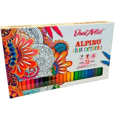 Abbildung von Alpino Color Experience 72 Dual Artist Markers Double Tip Markers: Brush and Fine for Mandala Lettering Marker Kit