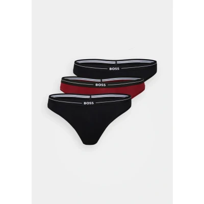 Abbildung von BOSS Thong 3 PACK String, Damen, Größe: Small, Black/red