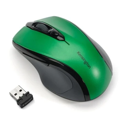 Abbildung von Kensington ProFit Kabellose Maus, Mittlelgroß, Optische 5 Tasten Funkmaus mit ergonomischer Form für Rechtshänder und Plug &amp; Play Betrieb Kompatibel Windows MacOS, Grün, K72424WW