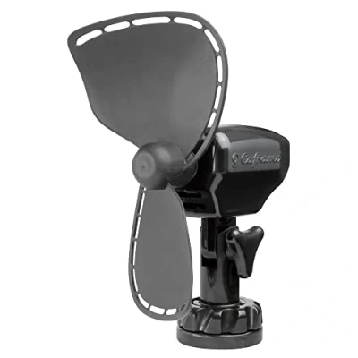 Abbildung von SEEKR by Caframo Ultimate™ 12 Volt Ventilator mit 2 Geschwindigkeiten, Direktkabel, Schwarz, Hergestellt in Kanada.