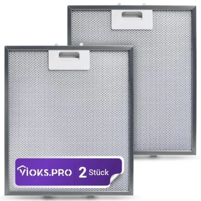 Abbildung von Viоks.pro 2x Dunstabzugshaube Filter Metall 305 x 267 mm Ersatz für 480122102168 Whirlpool Fettfilter &amp; Elica