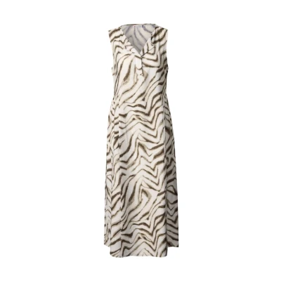 Abbildung von STREET ONE Damen A144571 Gemustertes Midi Kleid, Tumbled Beige, 46