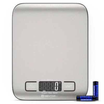 Abbildung von Digitale Küchenwaage 10kg Hochpräzise Messung bis zu 1g, Tare Funktion, Digital Waage Briefwaage mit großem LCD Display aus Edelstahl Oberfläche, Kochen Backen für die Küche oder Babynahrung Zubehör