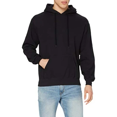 Abbildung von Fruit of the Loom Herren Kapuzenpullover S M L XL XXL 3XL 4XL 5XL auch Sets, Schwarz, XXXXX Large