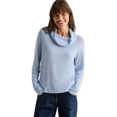 Abbildung von CECIL Damen B322615 Kuscheliges Melange Shirt, Light Blue Melange, XXL EU