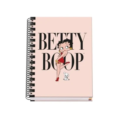 Abbildung von DOHE Notizbuch, A5, kariert, Spiralbindung, 100 Blatt, 90 g/m², 5 mm, Hardcover, Betty Boop, Schulmaterial Rosa