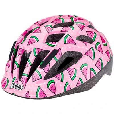 Abbildung von ABUS Kinderhelm Smooty 2.0 Robuster Fahrradhelm für Kleinkinder im Beifahrersitz Mädchen und Jungen Rosa mit Melonenmuster, M (49 55cm)
