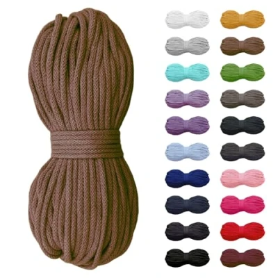 Abbildung von 5m Baumwollkordel 5mm, Kordel, Schnur, Turnbeutel, 21 Farben (Braun)