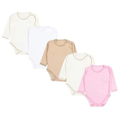 Abbildung von TupTam Unisex Baby Wickelbody Langarm 5er Set, Farbe: Mädchen 2, Größe: 62